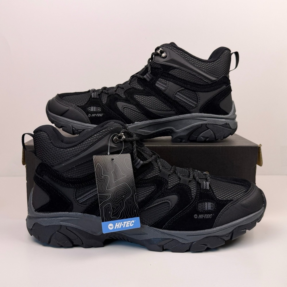 Hi-Tec Ravus Mid NWP Hiking Boot Men's Size 13 Black/Black CH80478M-BB